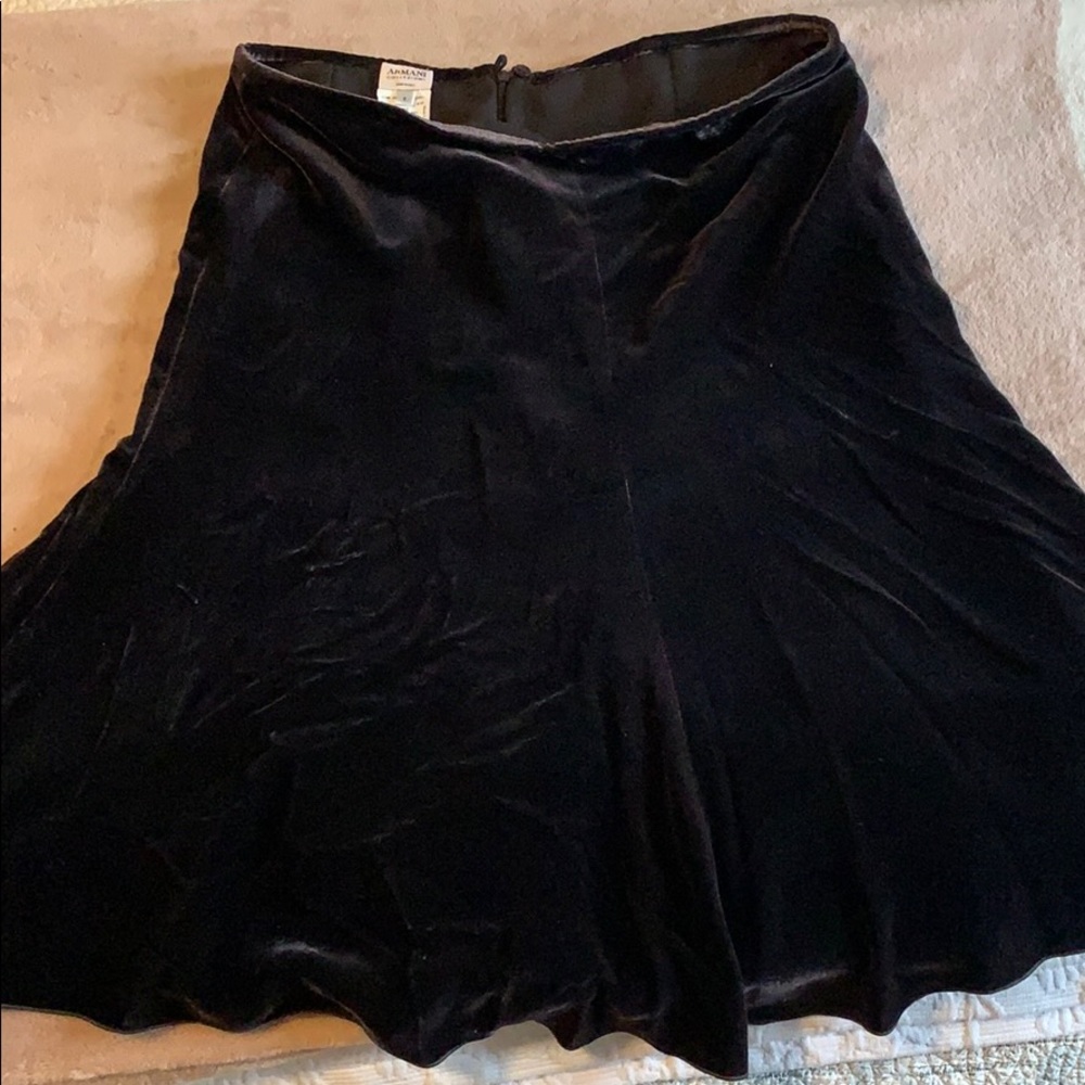 Armani collezioni chocolate brown velvet skirt